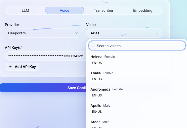 Add Voice Manually